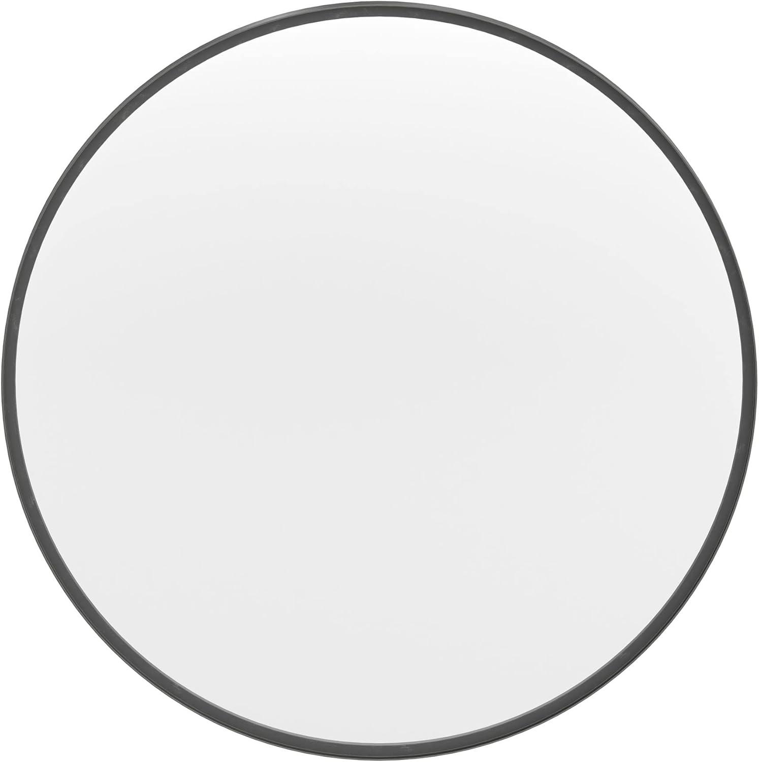 Matte Black 27.5" Round Metal Framed HD Wall Mirror