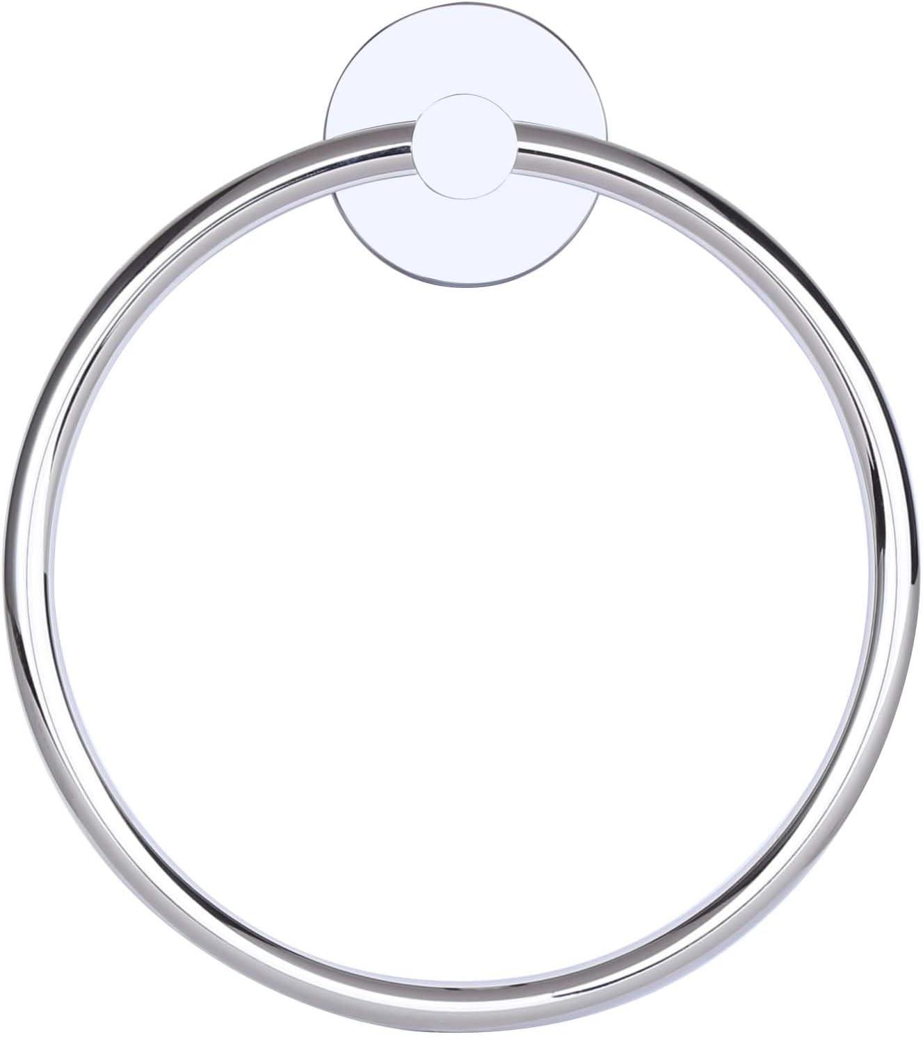 Cain Polished Chrome Wall-Mounted Stainless Steel Towel Ring