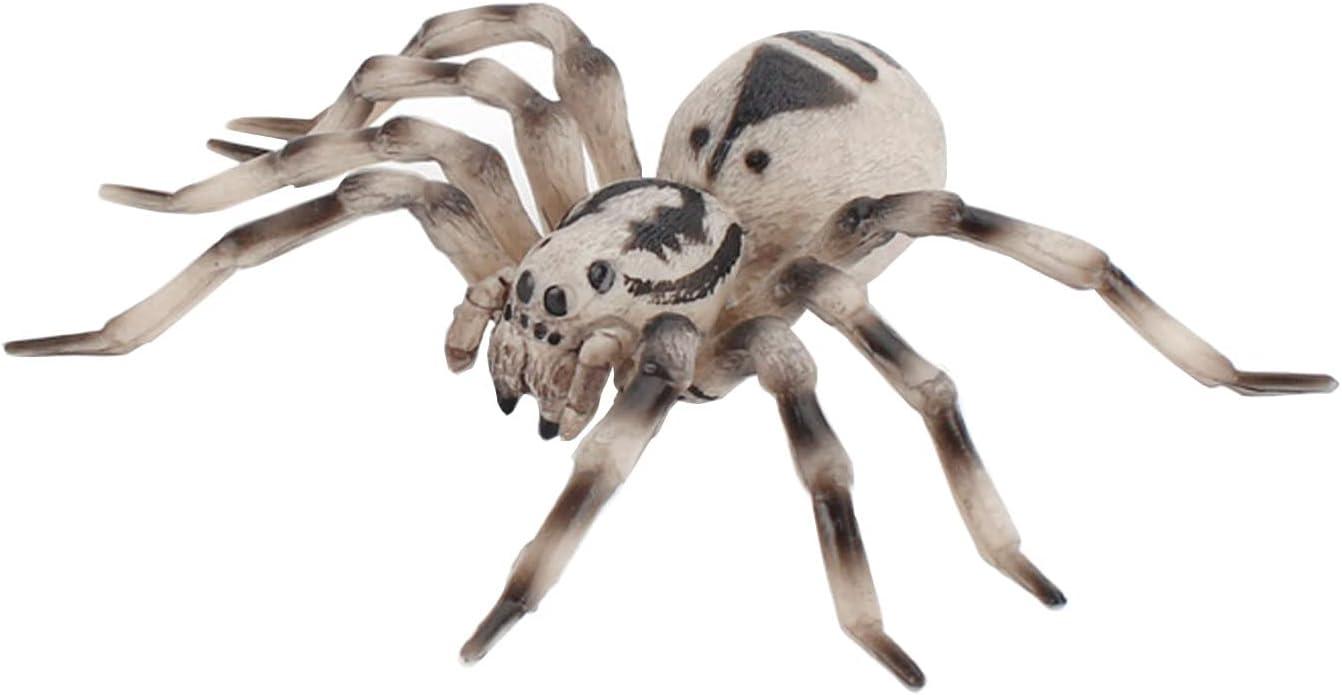 Realistic Black and Brown Spider Action Figure Toy