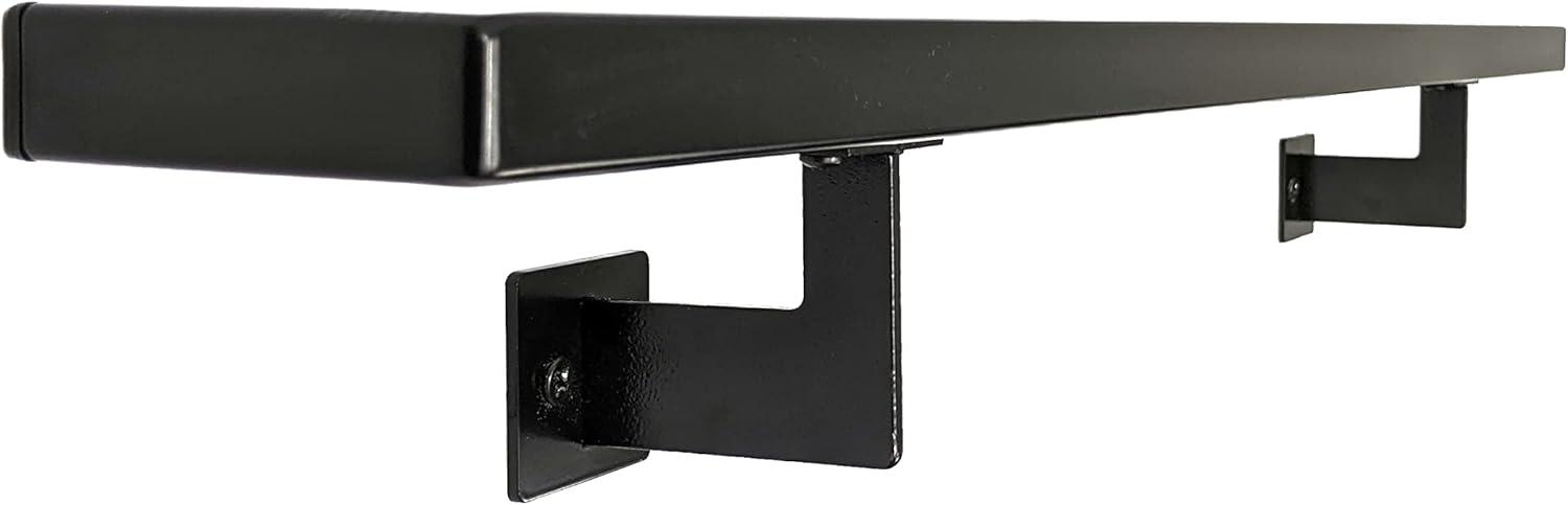 Concept Fusion 1100076 Urban Contemporary Handrail Grab Bar Kit, L Steel Brackets, Returns to Wall, Powder Coat