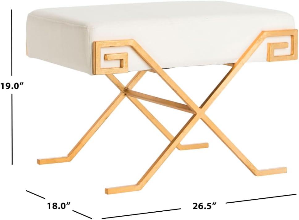 Luna Greek Key Bench - Light Beige - Safavieh