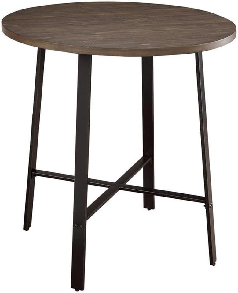 Burnished Brown and Gray 36" Round Wood Counter Height Table