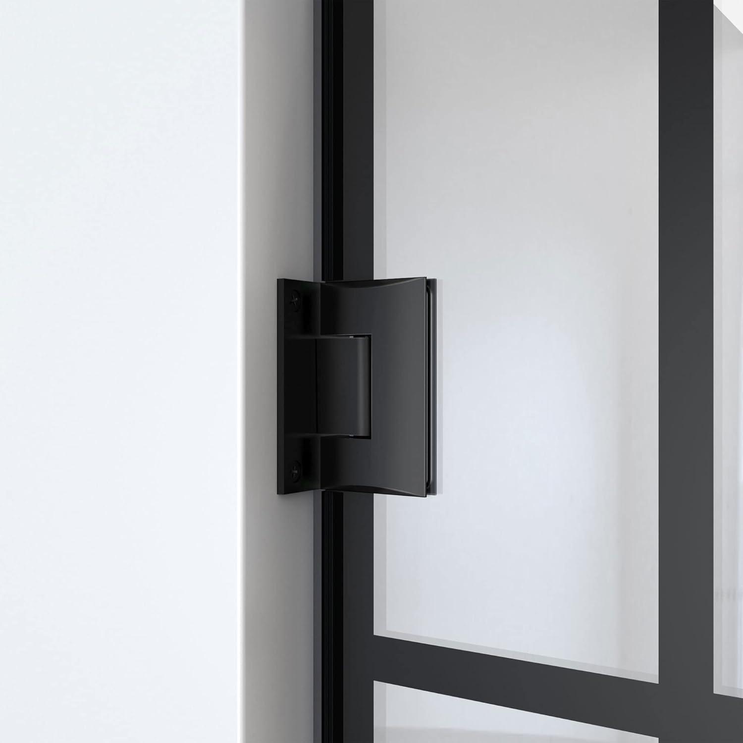 DreamLine Unidoor Toulon 28 in. W x 72 in. H Frameless Hinged Shower Door in Satin Black