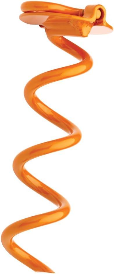 8-Inch Orange Steel Spiral Ground Anchor with Folding Ring