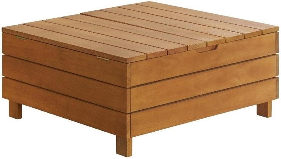 Alaterre Furniture Barton Eucalyptus Wood Outdoor Coffee Table with Storage Brown