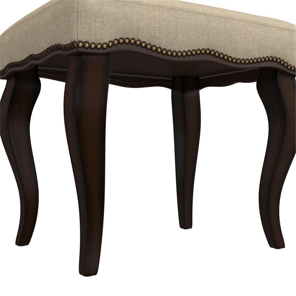 19" Hamilton Backless Upholstered Wood Vanity Stool Burnished Oak/Cream - Hillsdale Furniture