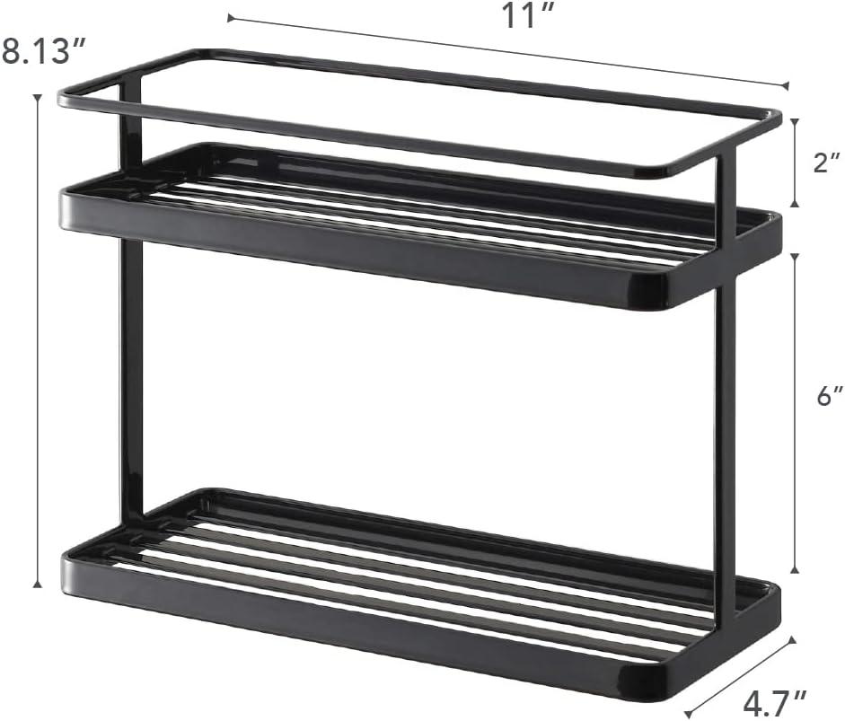 Tower Yamazaki Home Countertop Spice Caddy, Storage And Organizer Rack, Steel, Anti-Slip Rubber Feet