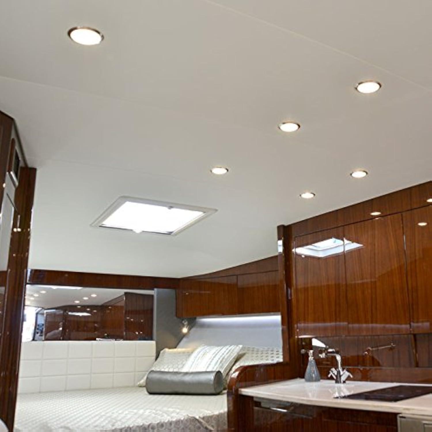 Lumitec Mirage - Flush Mount Down Light - Glass Finish/Polished SS Bezel - White Non-Dimming