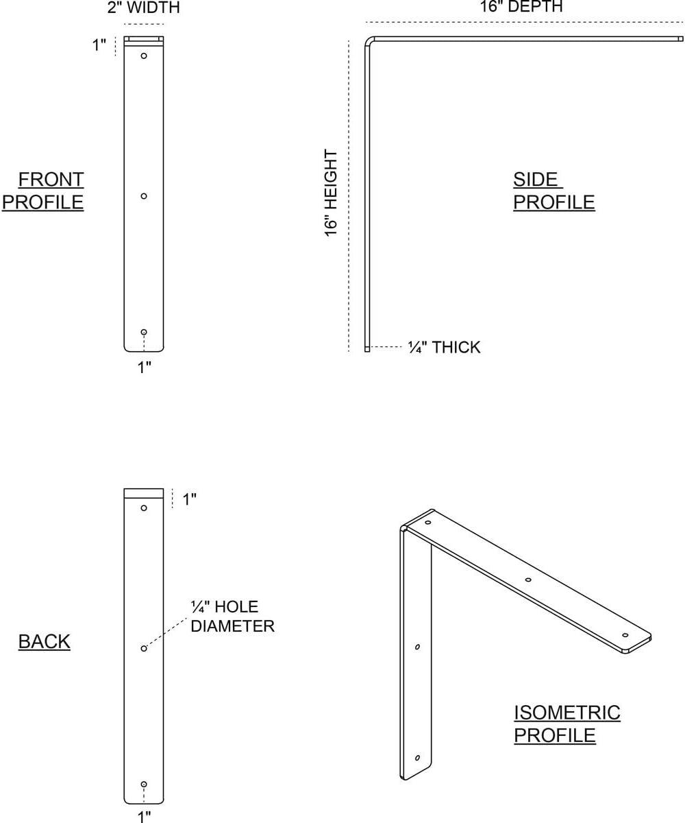 Hamilton H 2'' W D Metal Bracket / Corbel