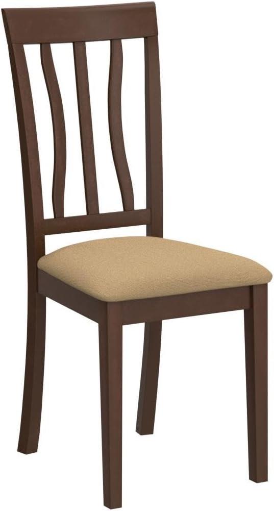 East West Furniture Antique 39" Wood Dining Room Chairs in Cappuccino (Set of 2)