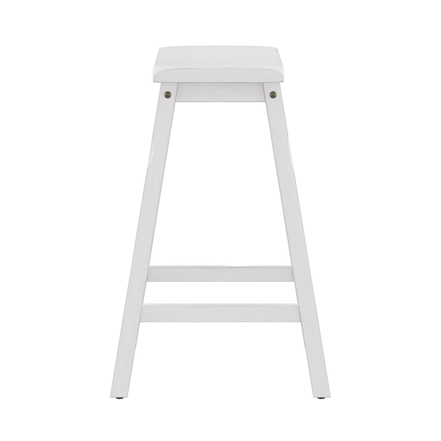 Hillsdale Furniture Moreno Backless 24" NonSwivel Counter Height Barstool Sea White: Wooden Kitchen Stool, Fixed Height