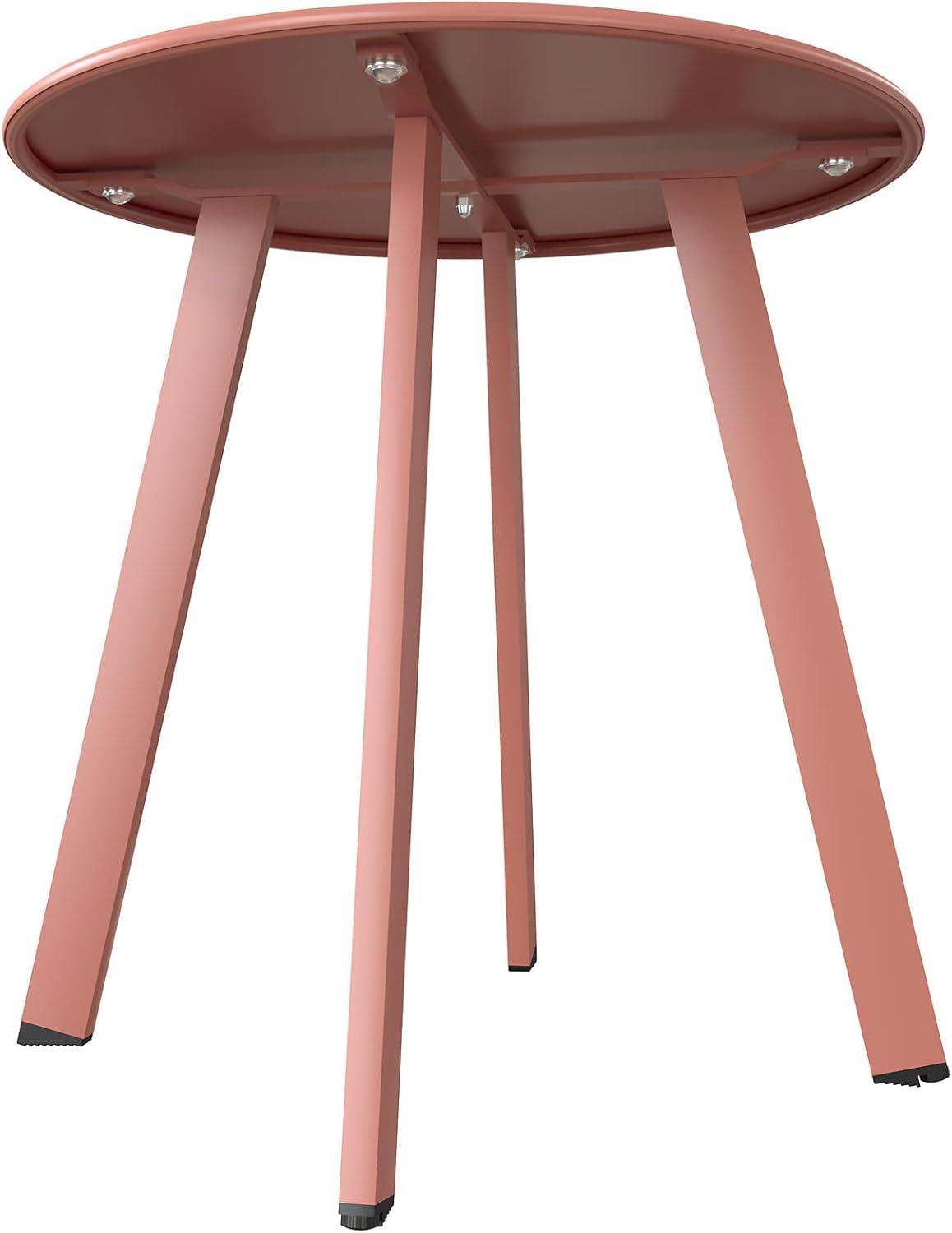 Grand patio Outdoor Side Table Round End Table with Square Feet Small Accent Table Great for Patio Balcony