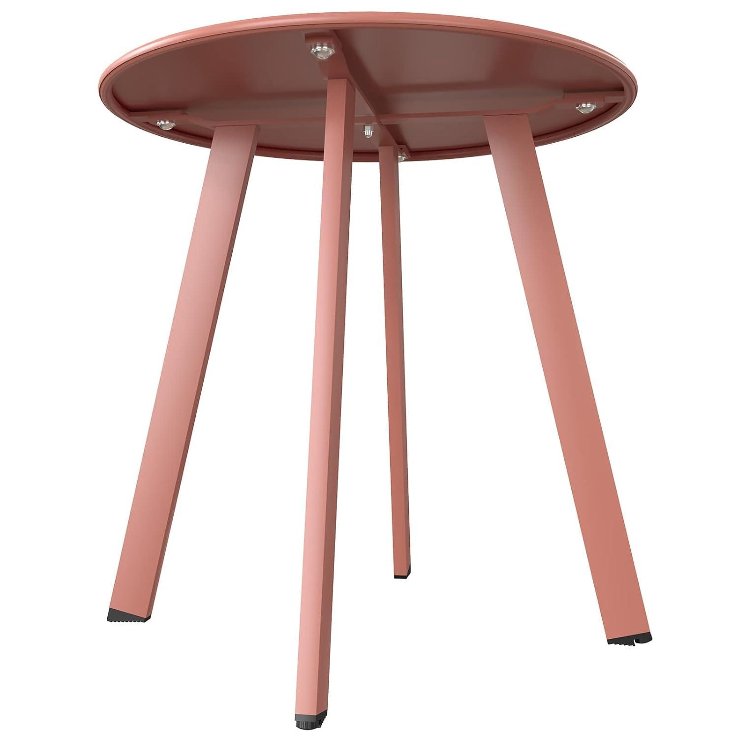 Grand patio Outdoor Side Table Round End Table with Square Feet Small Accent Table Great for Patio Balcony