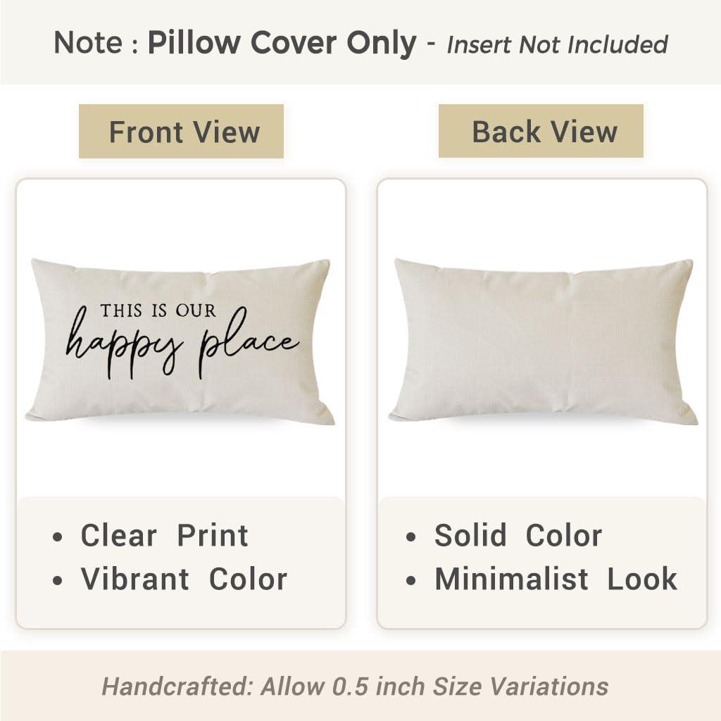 PANDICORN Welcome Throw Pillow Covers 12x20 Inch Modern Farmhouse Outdoor Front Porch Patio Decorations Lumbar Decorative Throw Pillows Cases Cushion Covers for Home Living Room Bedroom Couch Decor