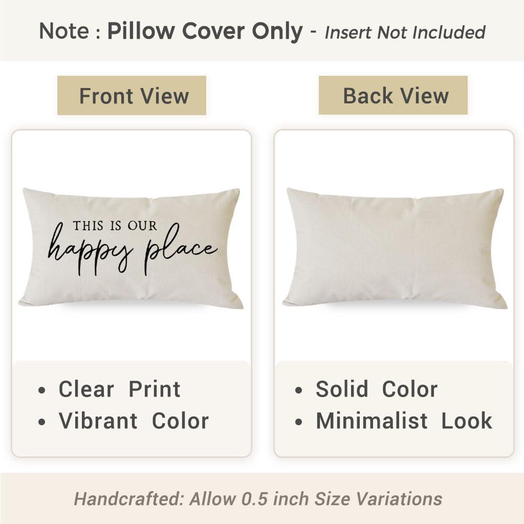 PANDICORN Welcome Throw Pillow Covers 12x20 Inch Modern Farmhouse Outdoor Front Porch Patio Decorations Lumbar Decorative Throw Pillows Cases Cushion Covers for Home Living Room Bedroom Couch Decor