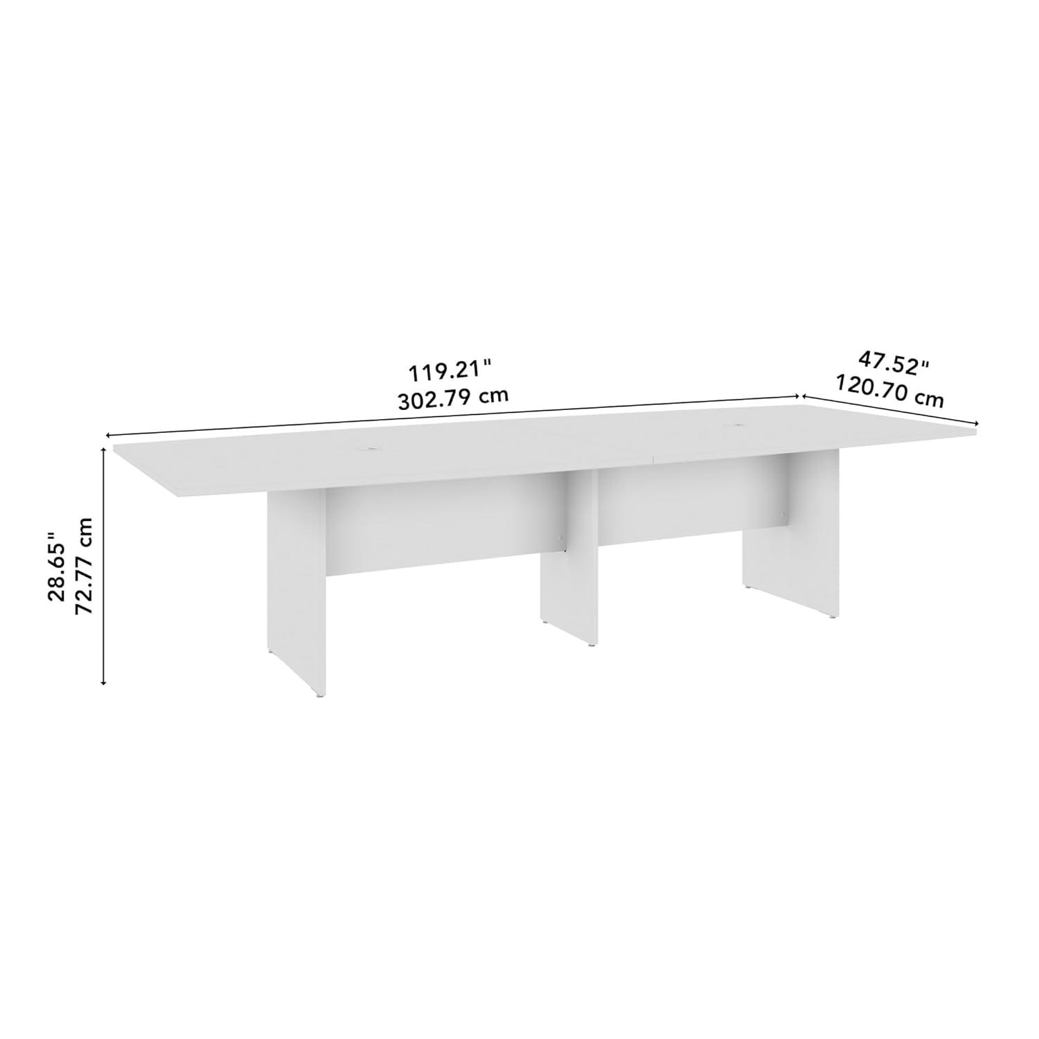 BBF 120W x 48D Boat Shaped Conference Table with Wood Base
