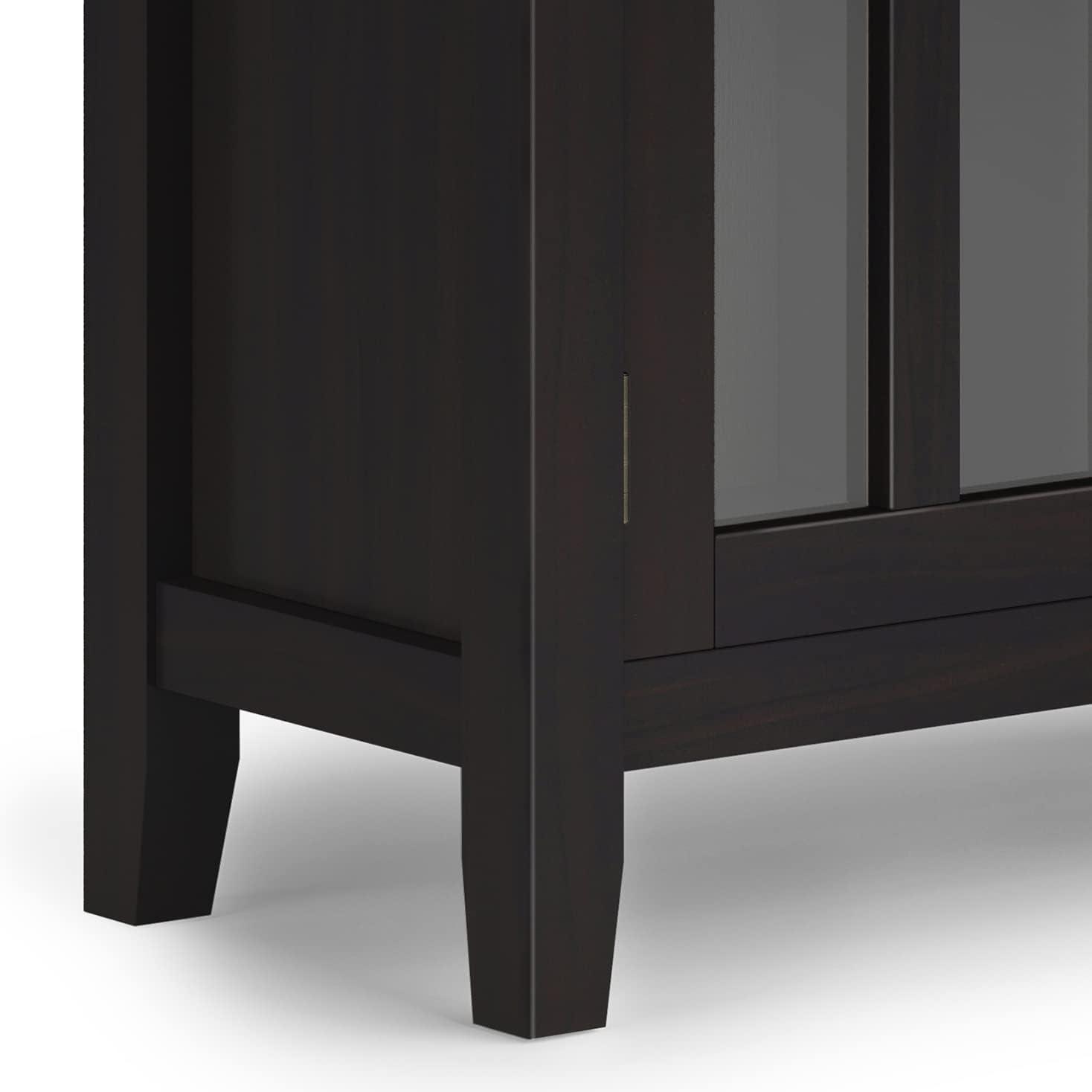 Simpli Home Artisan Solid Wood 30 inch Wide Contemporary Low Storage Cabinet in Hickory Brown