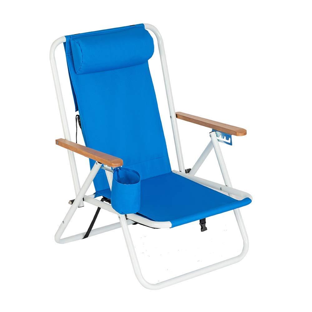 Canddidliike Portable Folding Lightweight Backpack Beach Chair, Compact Backpacking Hiking Chair, Blue