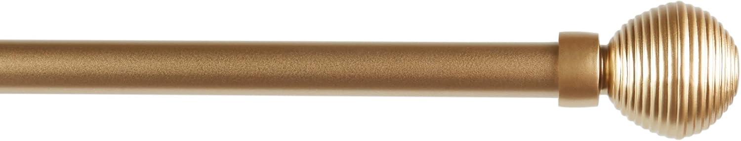 EXCLUSIVE HOME Modern Layer 1" Curtain Rod and Coordinating Finial Set, Matte Silver, Adjustable 36"-72"