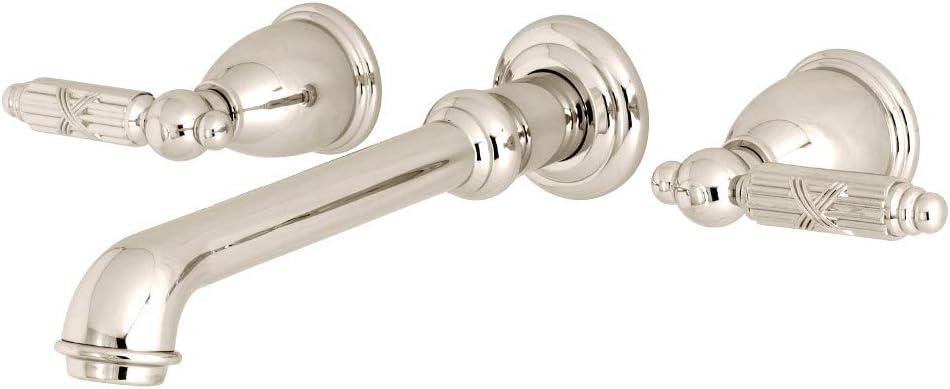 Kingston Brass KS7126GL 8" Center Wall Mount Bathroom Faucet, Polished Nickel