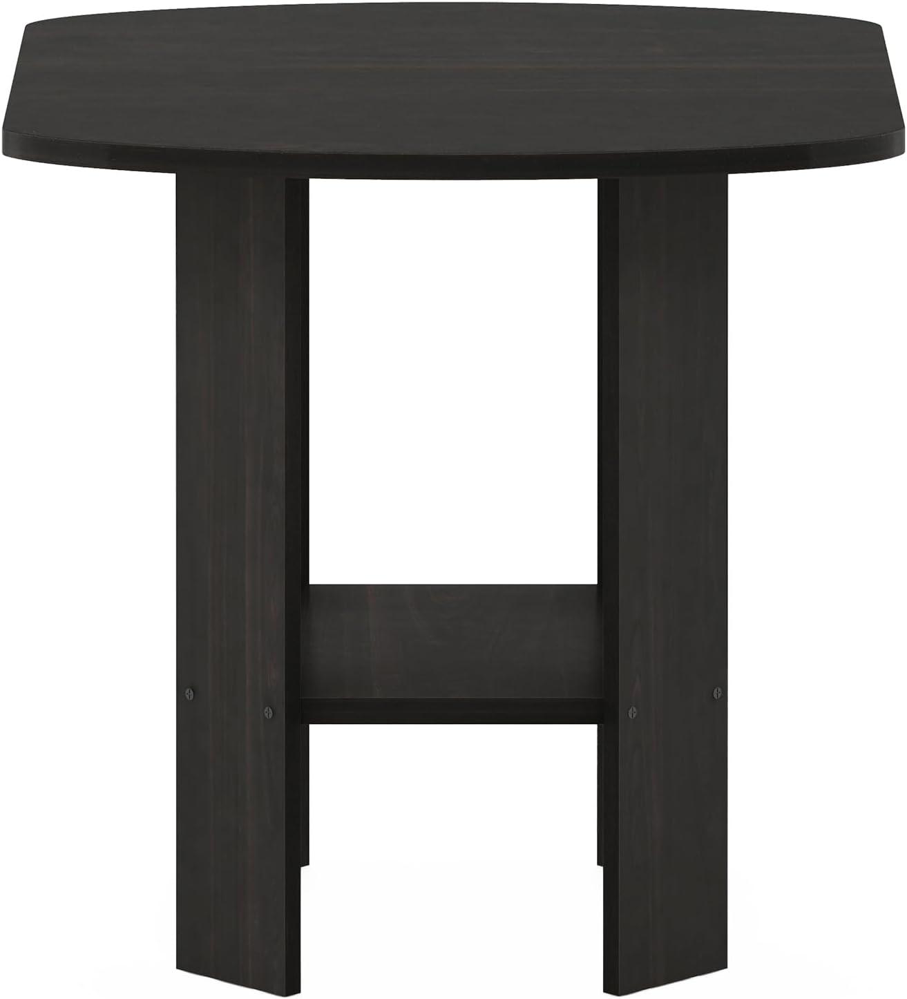 Furinno Industrial End Table Sofa Side Coffee Table with 2 Storage Shelf,Espresso