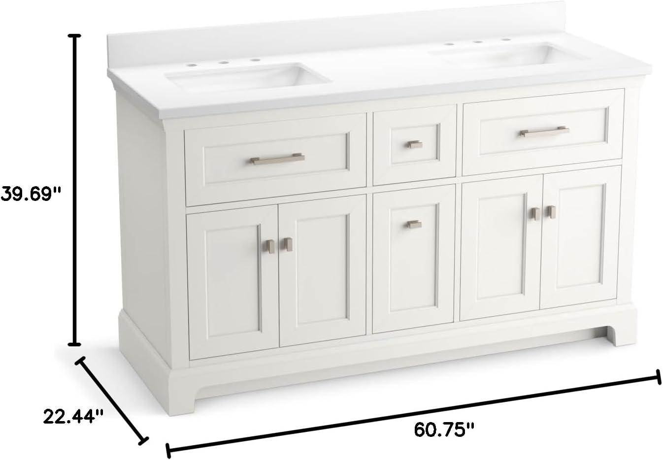 Charlemont 60 In. Bathroom Vanity Cabinet With Sinks And Quartz Top