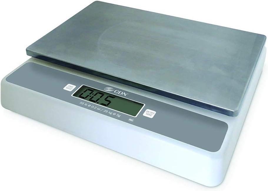 White and Silver Digital Portion Control Scale with Stainless Steel Platform