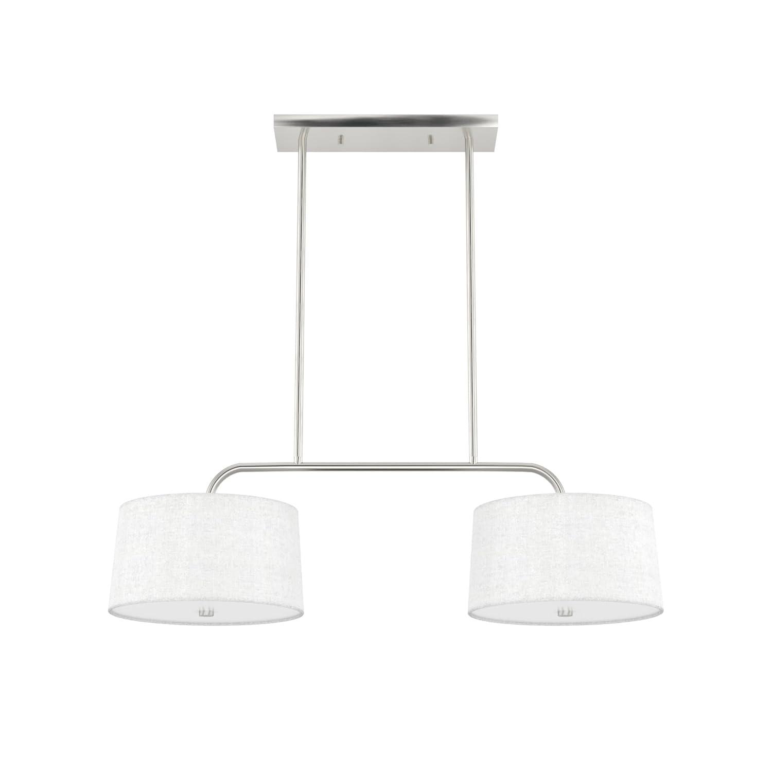 Hunter - Cottage Hill 4-light Brushed Nickel, Large Chandelier, Dimmable, Modern Style, Linear Shaped, for Bedrooms, Kitchens, Dining, Living Rooms - 19892