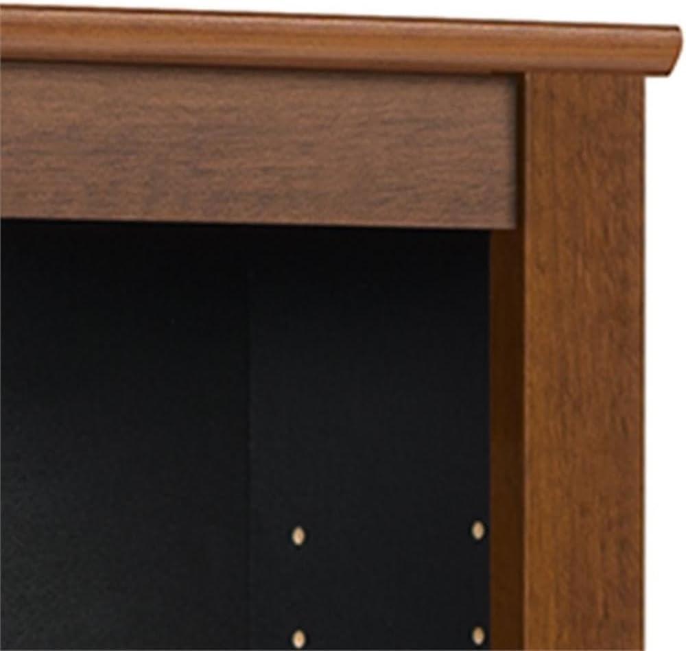 Prepac Triple Floating Media Wall Storage in Cherry and Black