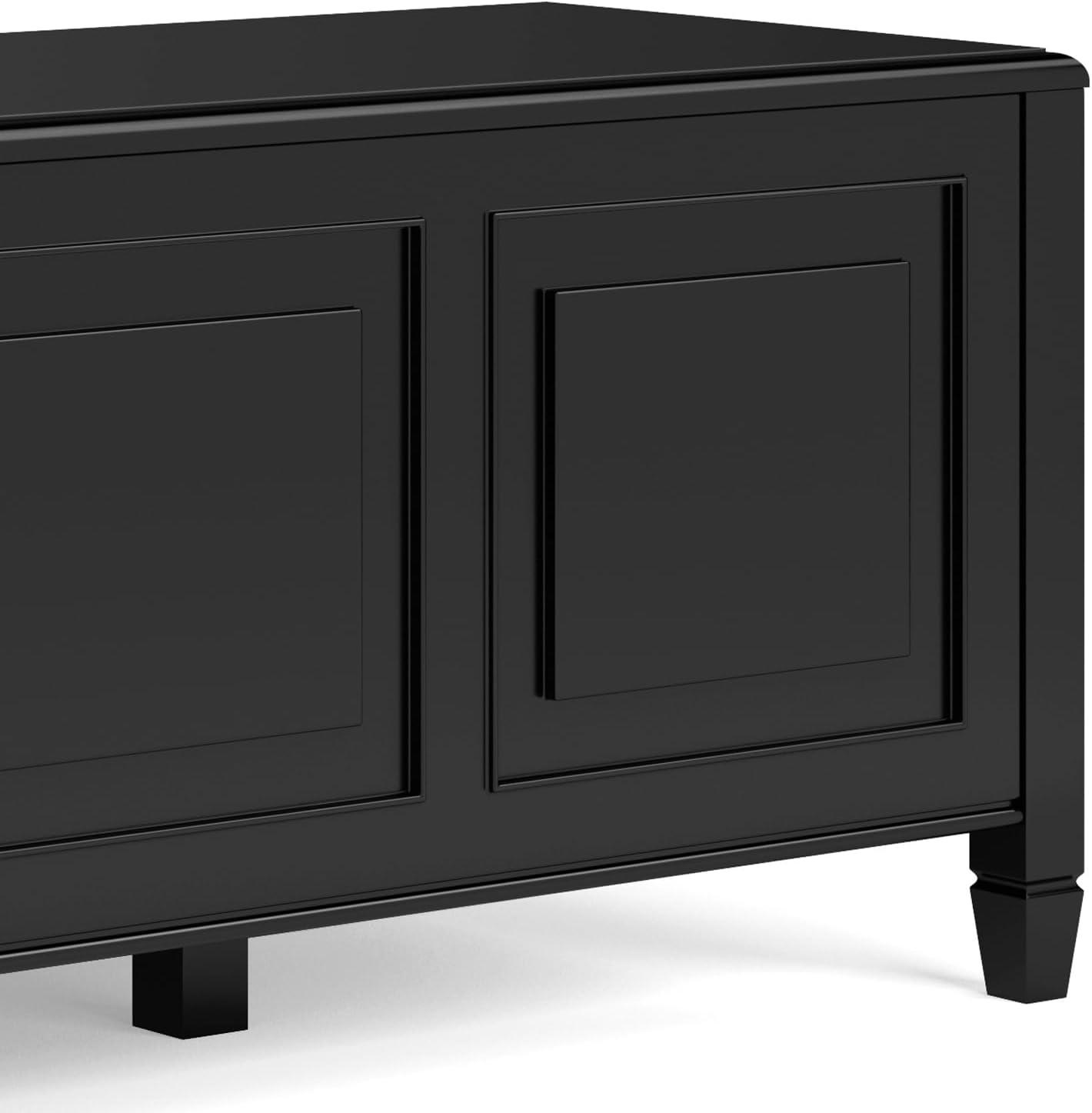 Simpli Home Connaught Solid Wood Storage Bench Trunk In Black