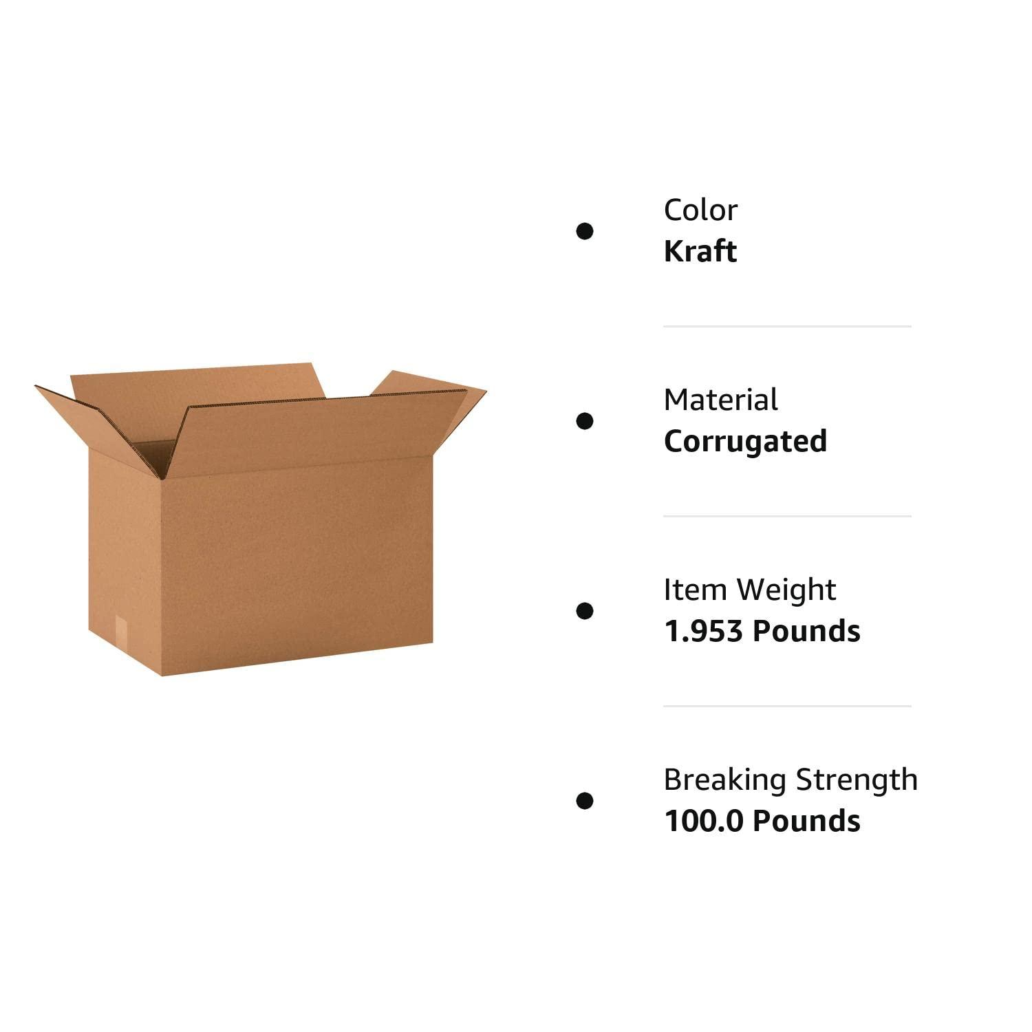 Heavy-Duty Double Wall Kraft Moving Boxes, 20" x 12" x 12", Pack of 15