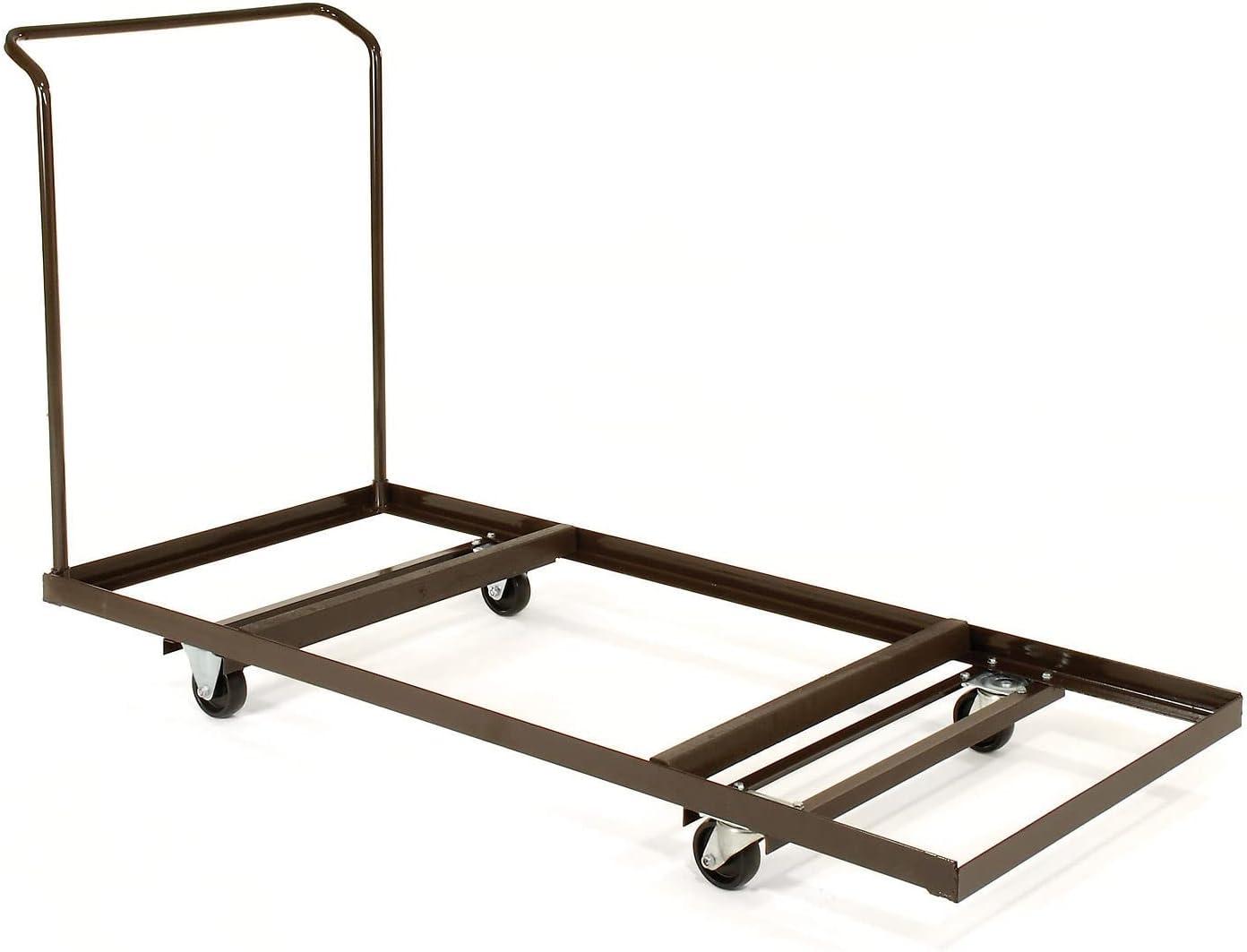 Heavy-Duty Black Steel Table Cart for Rectangular Tables