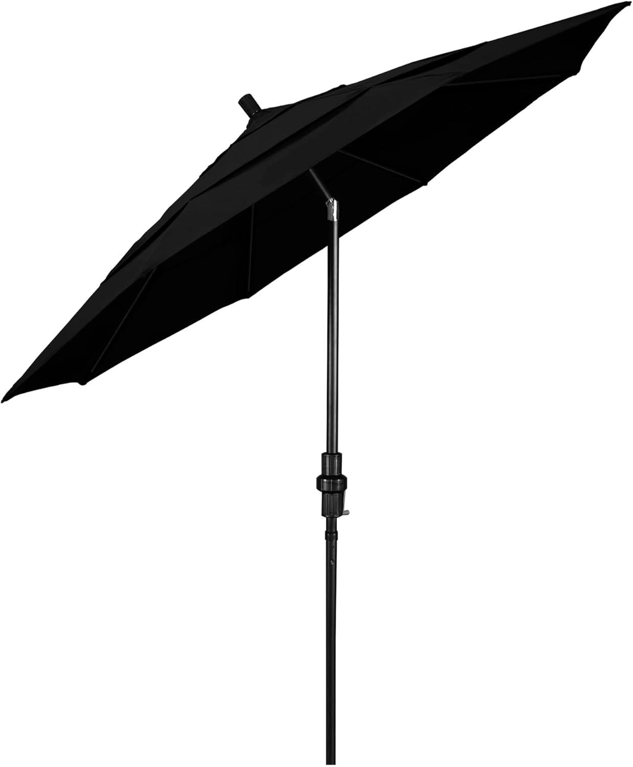 11 ft. Black Aluminum and Fiberglass Market Patio Umbrella