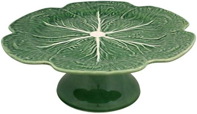 Green Ceramic Cabbage Design Pedestal Cake Stand