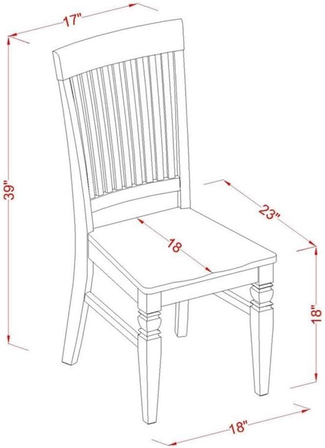 Weston Dining Chair with Wood Seat in Linen White Finish Pack of 2