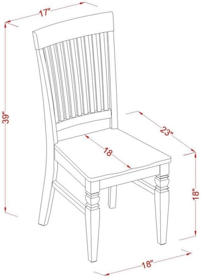 East West Furniture Quincy 7-piece Wood Dining Set in Buttermilk/Cherry