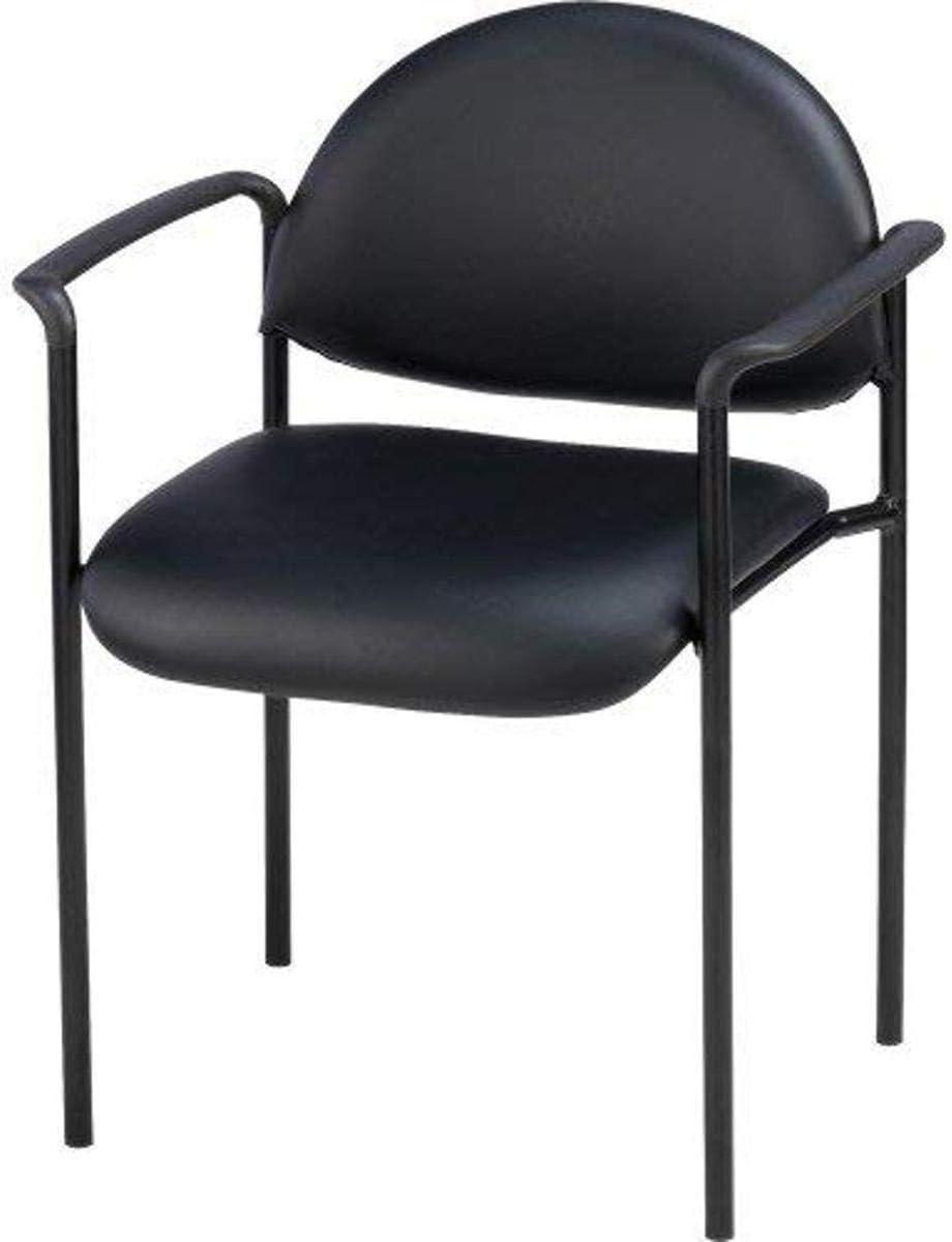 Lorell Stackable Vinyl Seat Waiting Room Chair with Metal Frame