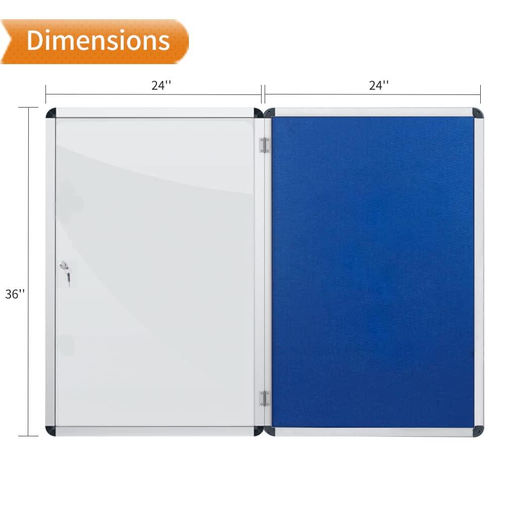 VIZ-PRO Tamperproof Lockable Noticeboard Class 1 Aluminium Framed 36x24 Inches
