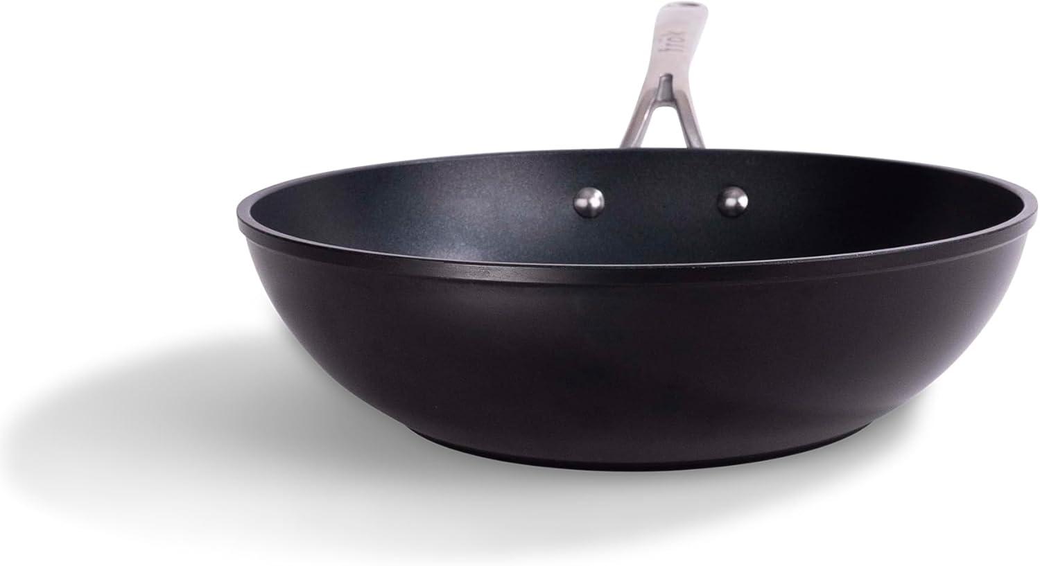 frök Frök Non-Stick Fry Pan Meets Wok With Lid, 11-Inch, Black & Silver