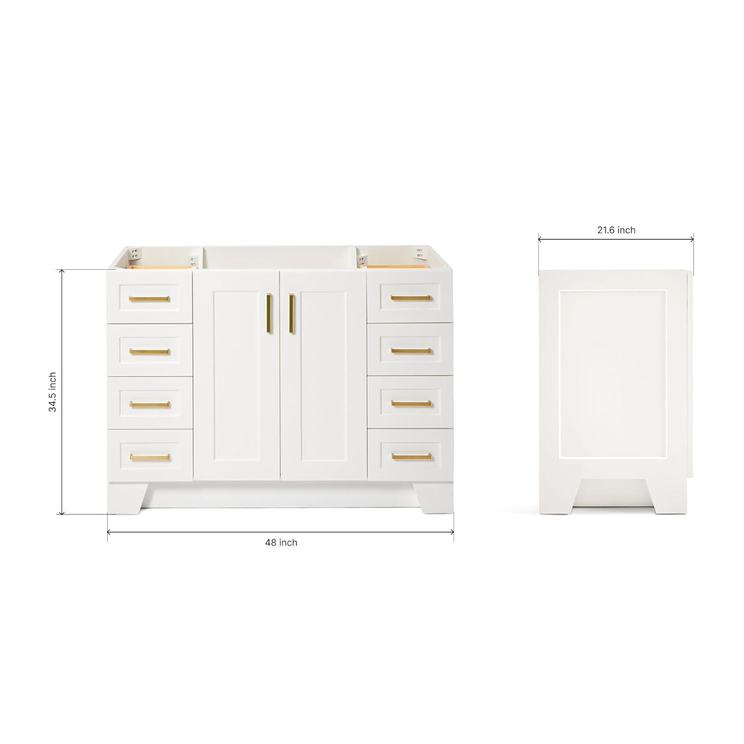 Ariel Q043s-R-Bc Taylor 42" Single Wood Vanity Cabinet - White
