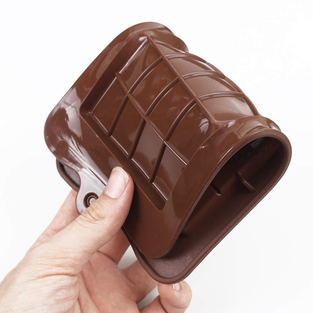 Newk Chocolate Silicone Molds, Break-Apart Candy and Energy Bar Silicone Molds, Pack of 6