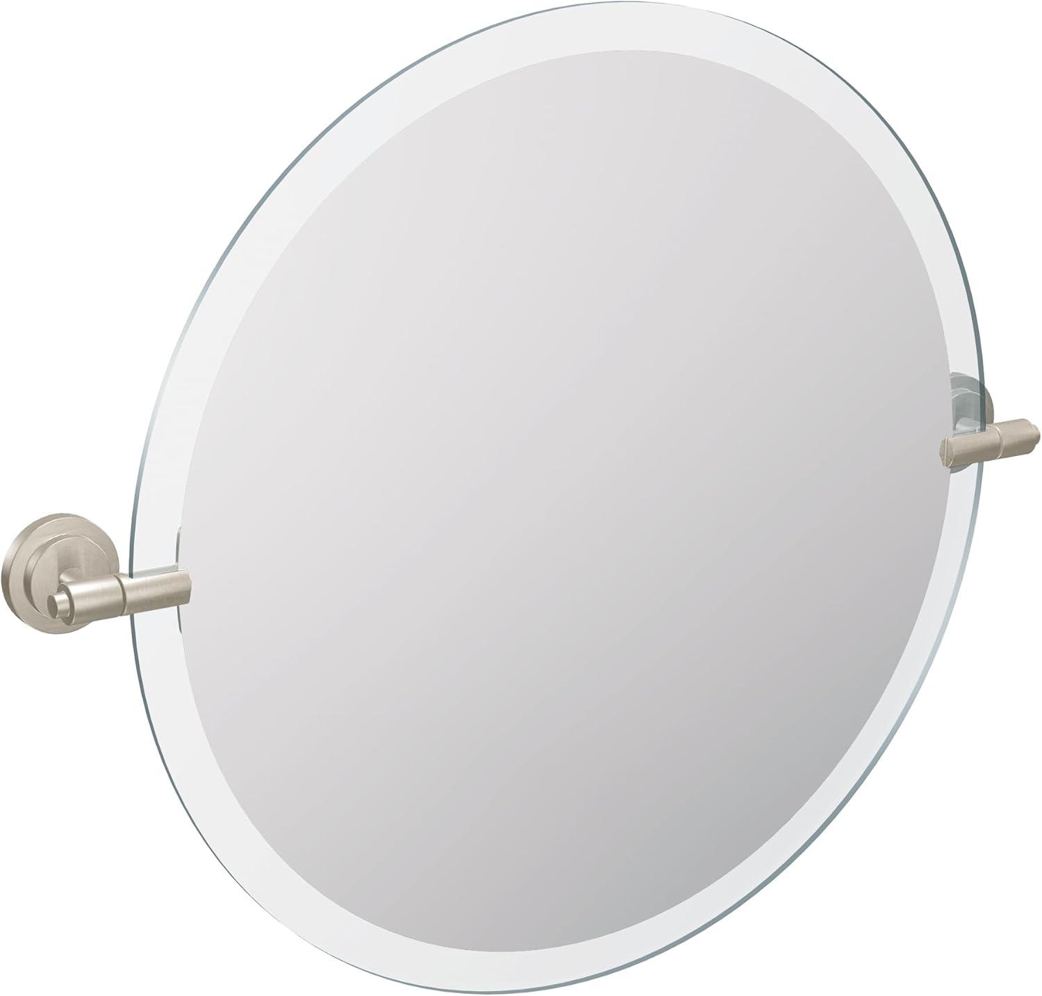 Iso 26" Chrome Finish Round Frameless Modern Mirror