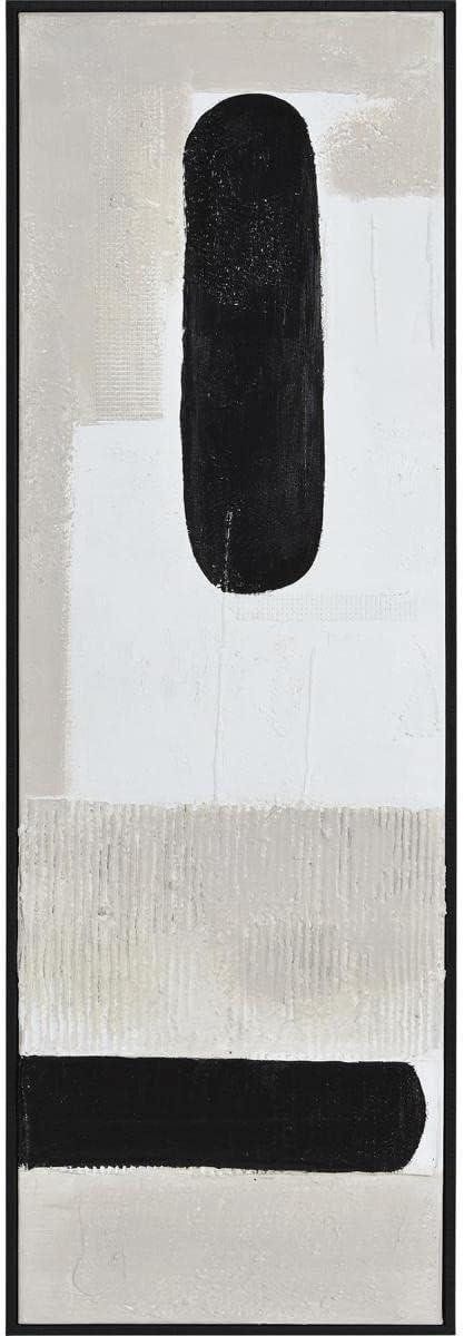 Rectangular Multicolor Hand Painted Canvas Art with Black Frame