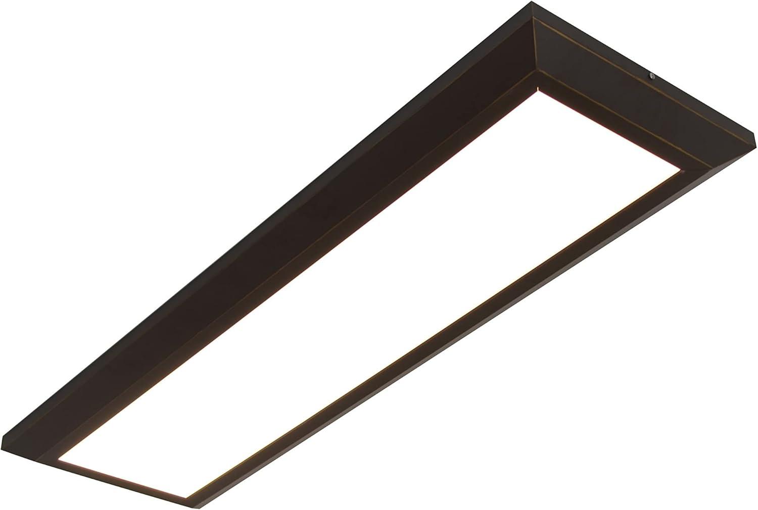 AFX Atlas 1-light Oil-Rubbed Bronze LED Rectangular Flush Mount, White Acrylic Shade