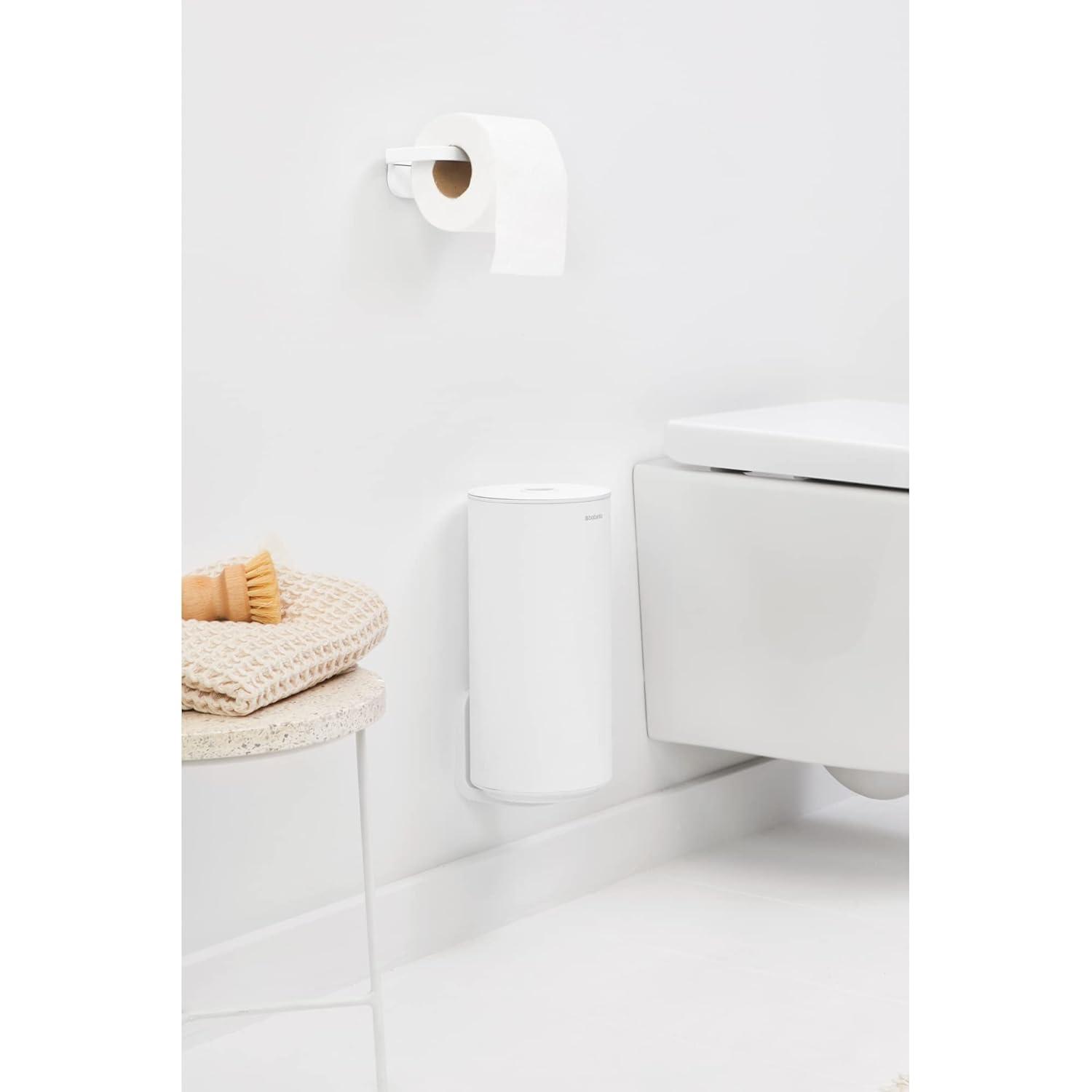 White Anti-Rust Wall-Mountable Toilet Roll Dispenser