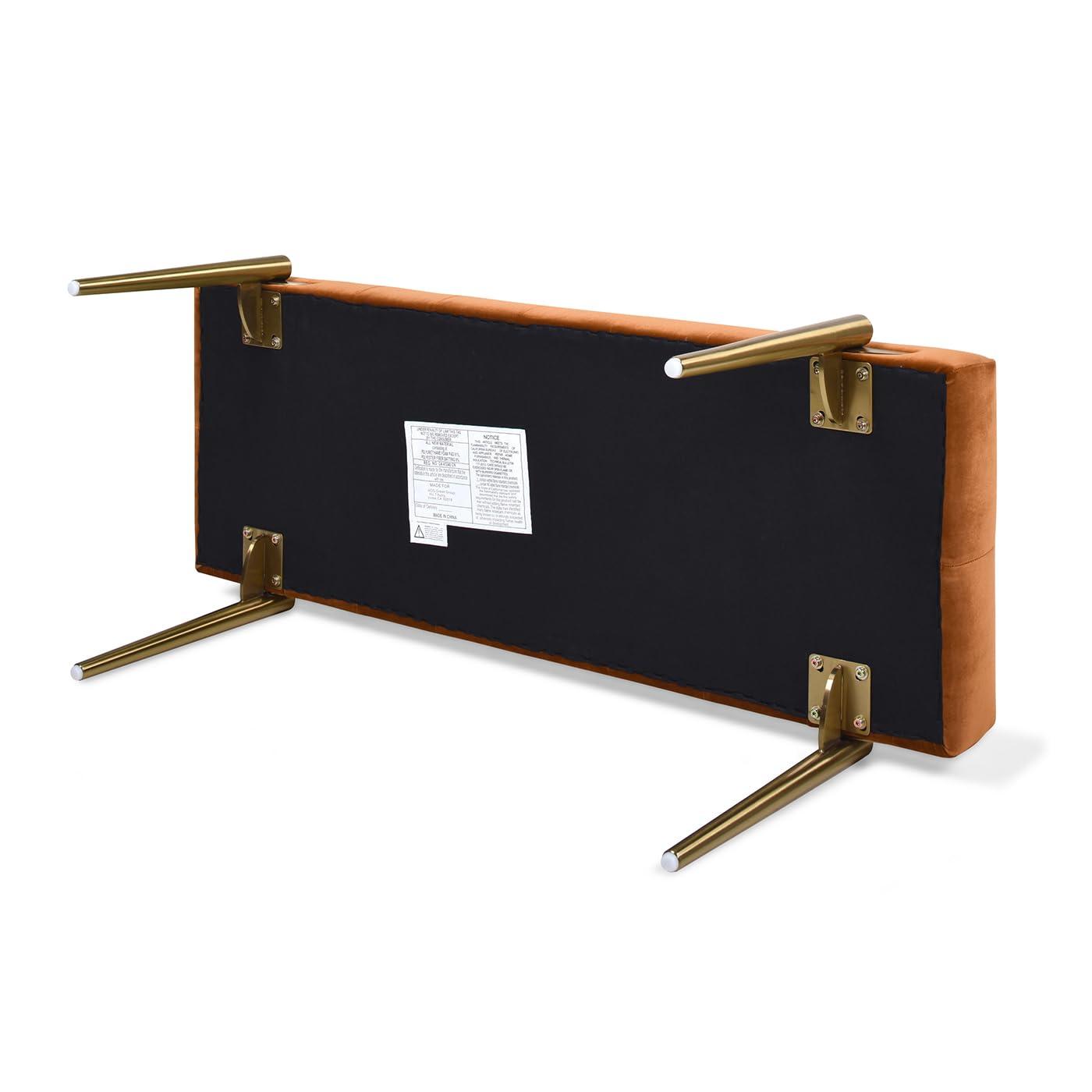 Velvet Upholstered Bench