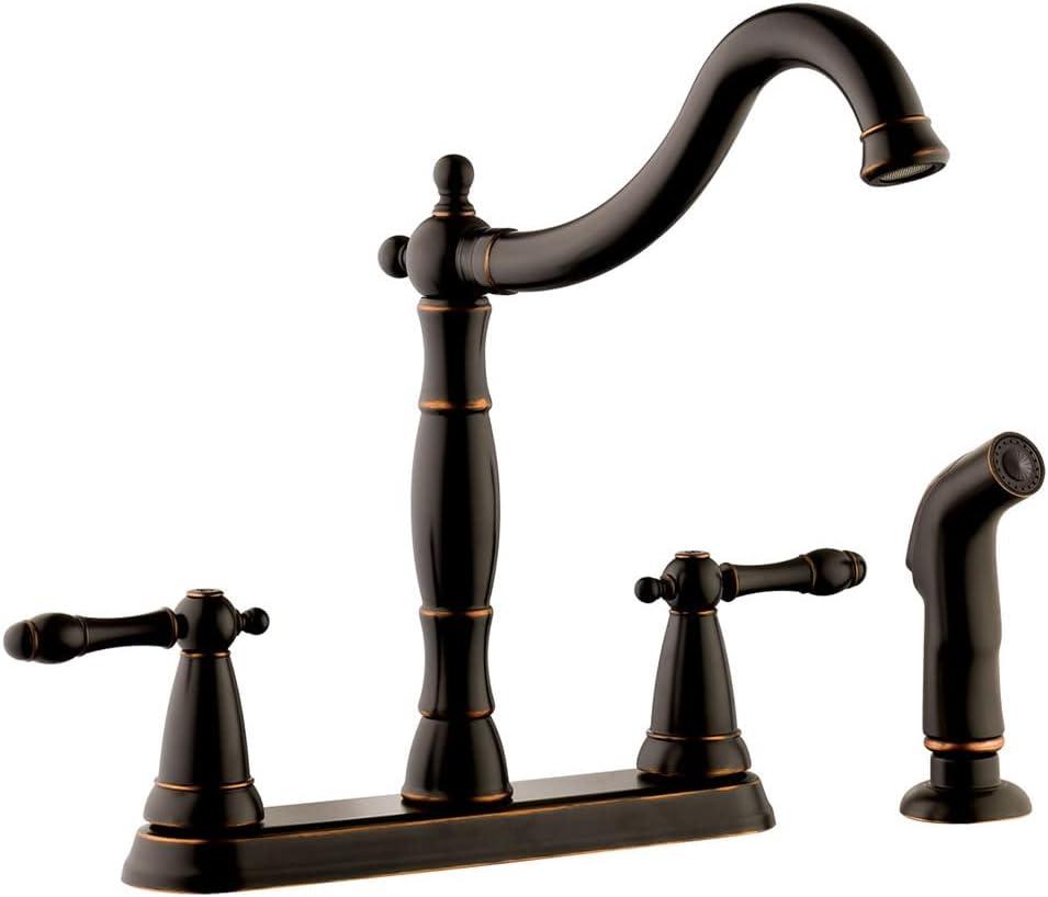 Oakmont Double Handle Kitchen Faucet with Side Spray