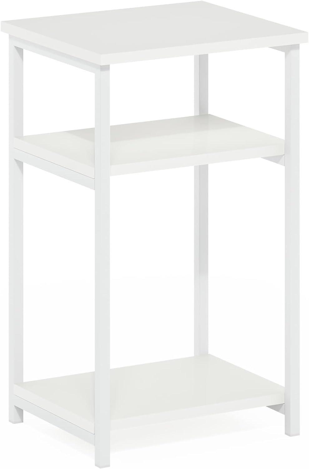 3-Tier Industrial Metal Frame End Table with Storage Shelves, 1-Pack