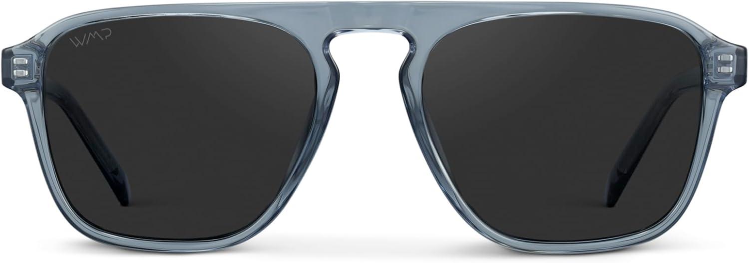 WMP Eyewear Aviator Single Bridge Square Polarized Sunglasses