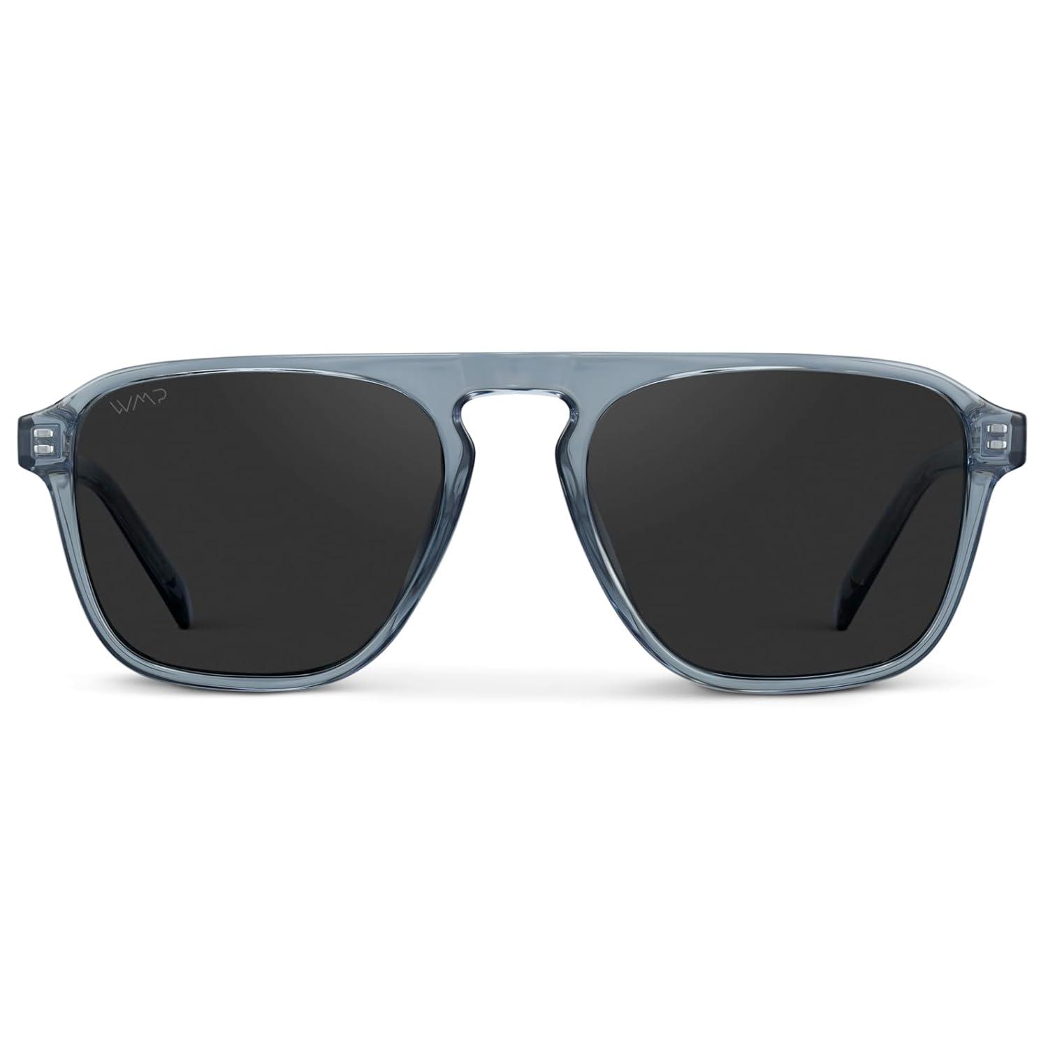 WMP Eyewear Aviator Single Bridge Square Polarized Sunglasses